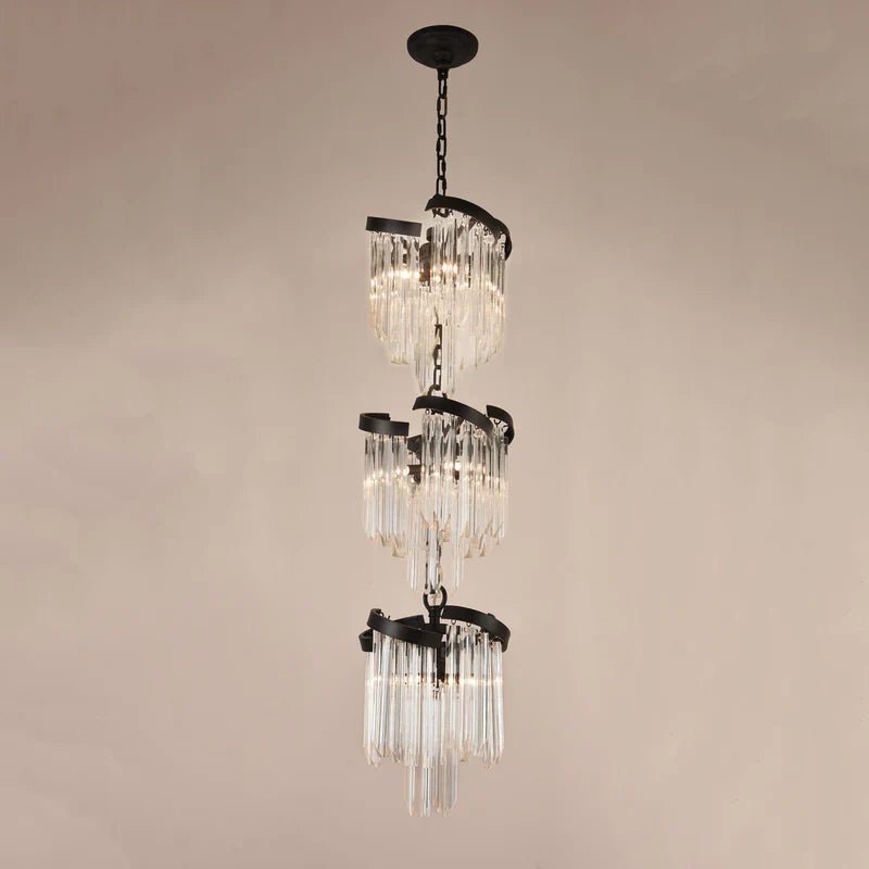 Twin Palms Foyer Pendant Crystal Chandelier - GILDLAMPS
