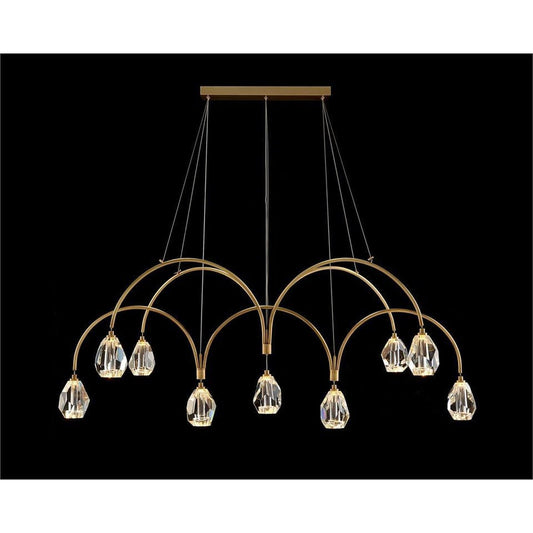 Veyla Faceted Cut Crystal Nine - Light Chandelier - GILDLAMPS