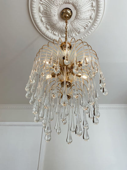 Vintage – Murano chandelier – Teardrop – 68 drops – Clear - GILDLAMPS