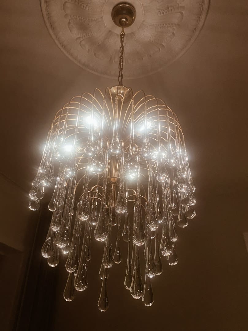 Vintage – Murano chandelier – Teardrop – 68 drops – Clear - GILDLAMPS