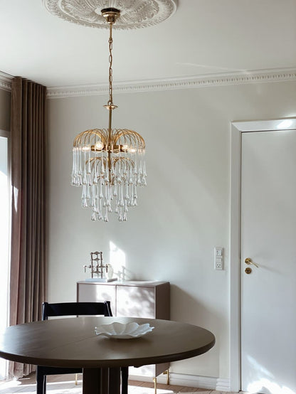 Vintage – Murano chandelier – Teardrop – 68 drops – Clear - GILDLAMPS
