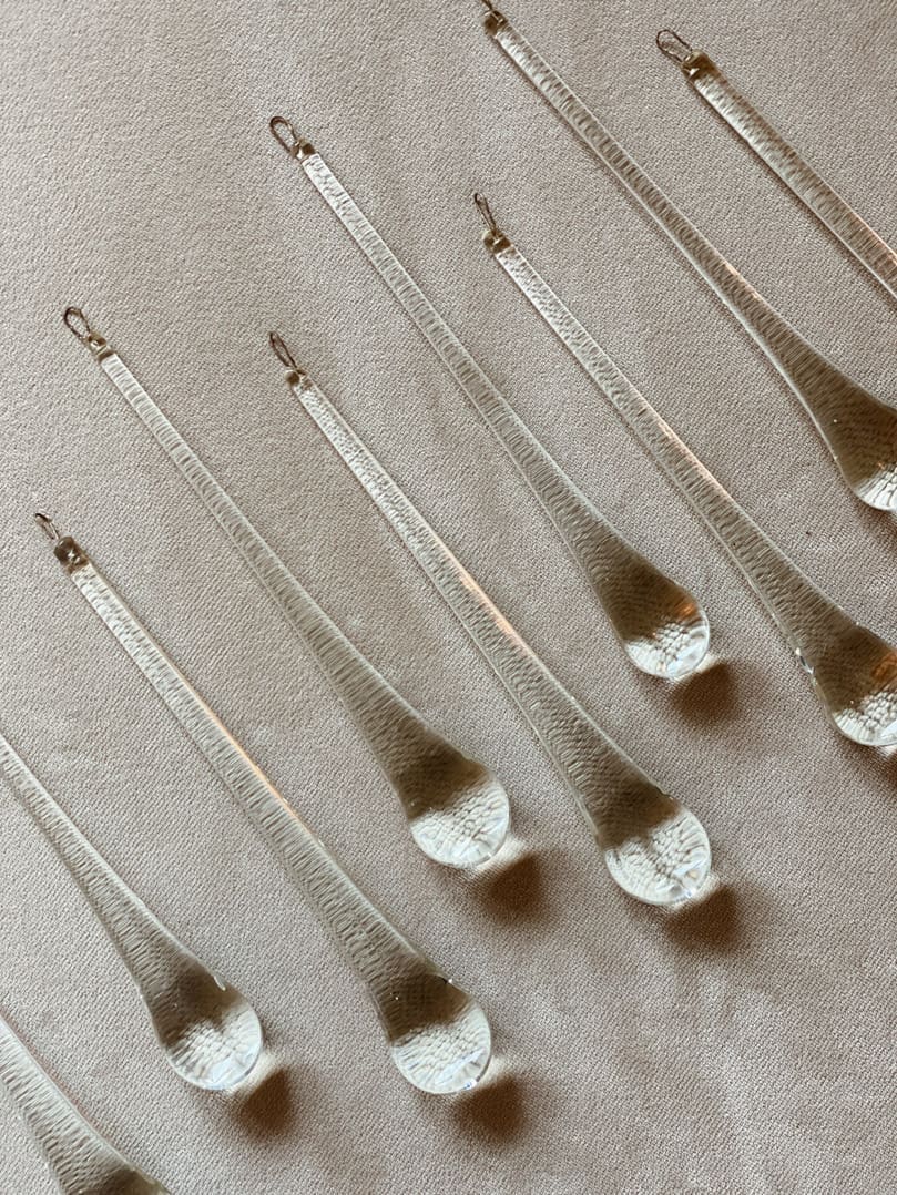 Vintage – Murano chandelier – Teardrop – 68 drops – Clear - GILDLAMPS