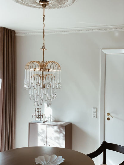 Vintage – Murano chandelier – Teardrop – 68 drops – Clear - GILDLAMPS