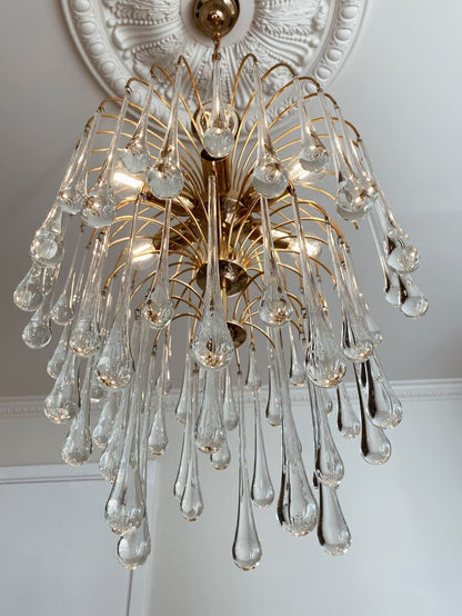 Vintage – Murano chandelier – Teardrop – 68 drops – Clear - GILDLAMPS