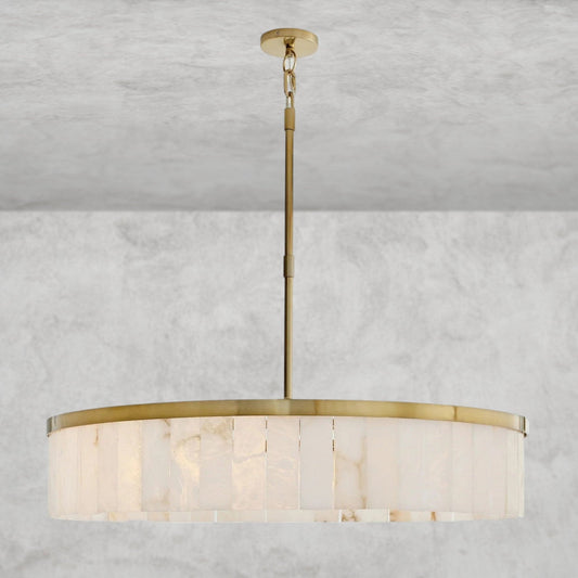 Windham Alabaster One - Tile Round Chandelier - GILDLAMPS