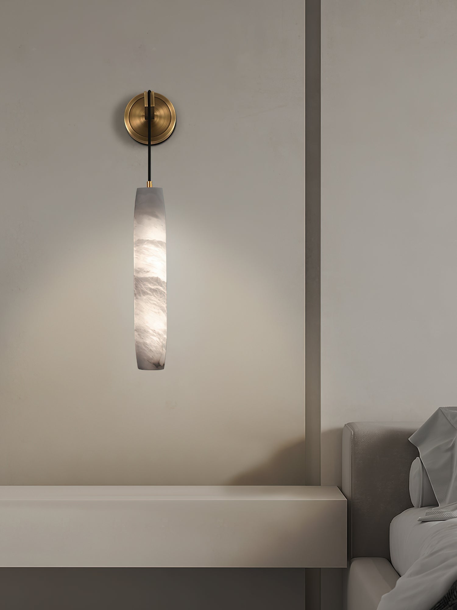 Wrenna Alabaster Flute Wall Lamp - GILDLAMPS