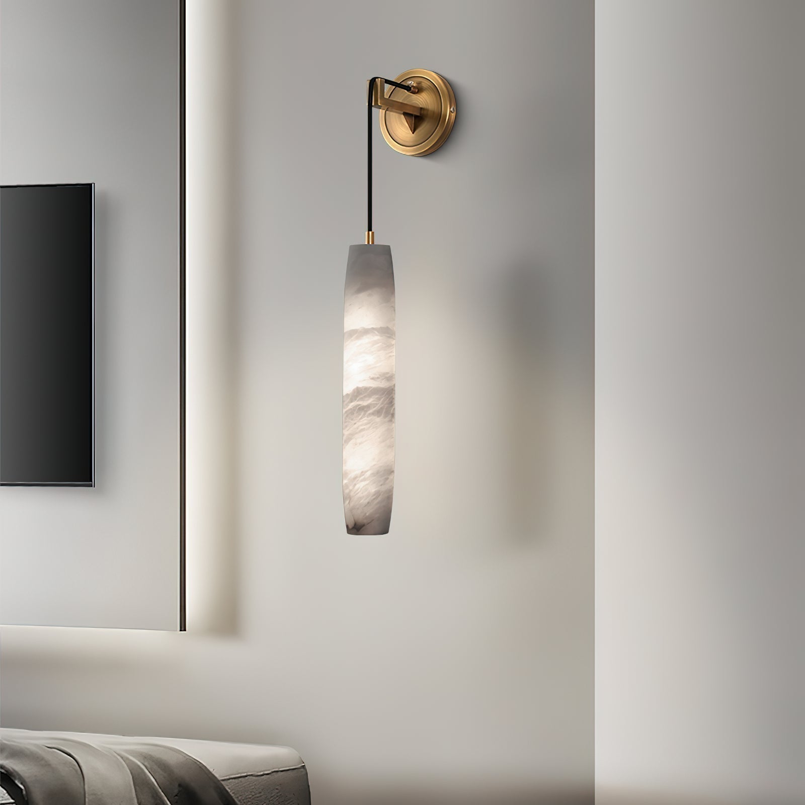Wrenna Alabaster Flute Wall Lamp - GILDLAMPS