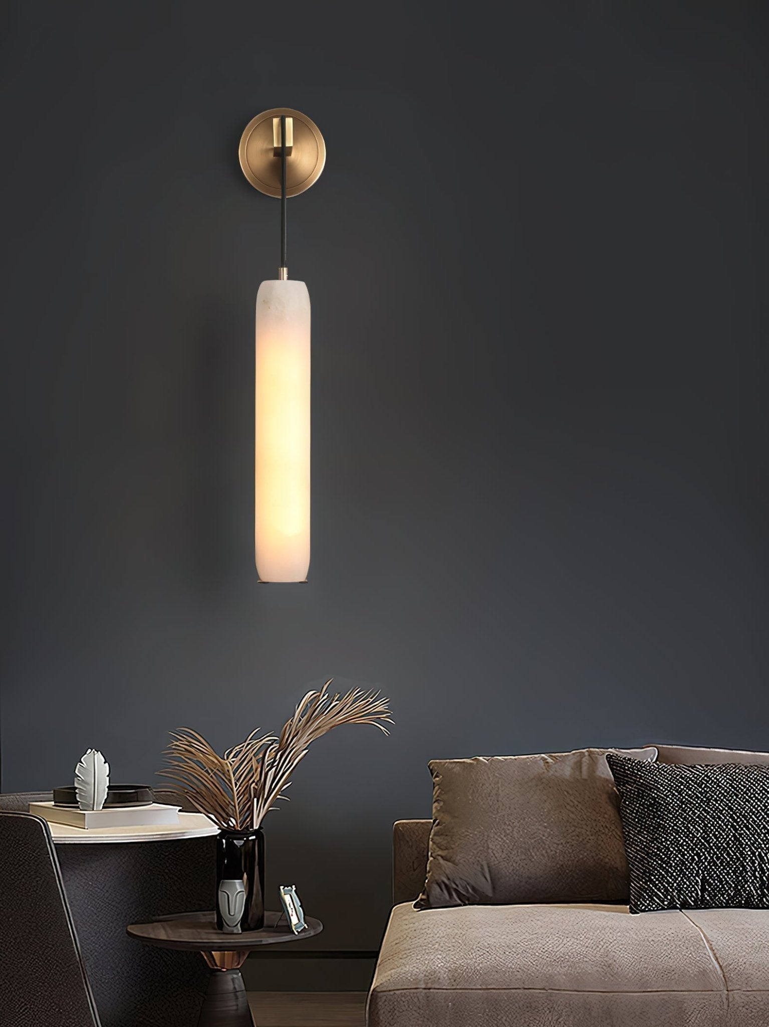 Wrenna Alabaster Flute Wall Lamp - GILDLAMPS